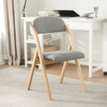 SoBuy FST92-SG Wood Upholstered Folding Chair Ergonomic kitchen Dining Room Foldable Space Saving Assembled kitchen Balcony office Dark Grey 47.5x77x59cm