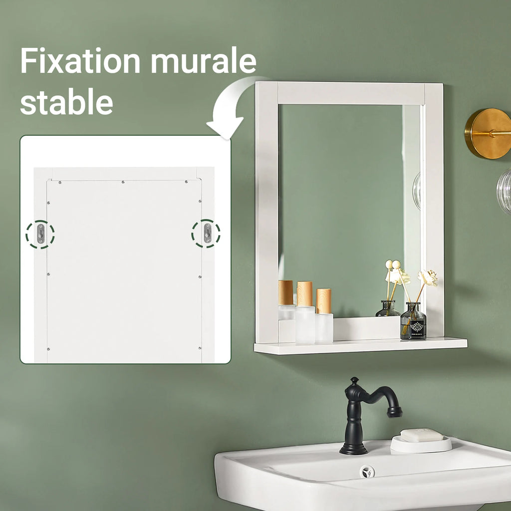 SoBuy FRG129-W mirror wall mirror bathroom mirror with shelf white BHT: 40x49x10cm
