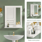 Miroir mural blanc avec tablette