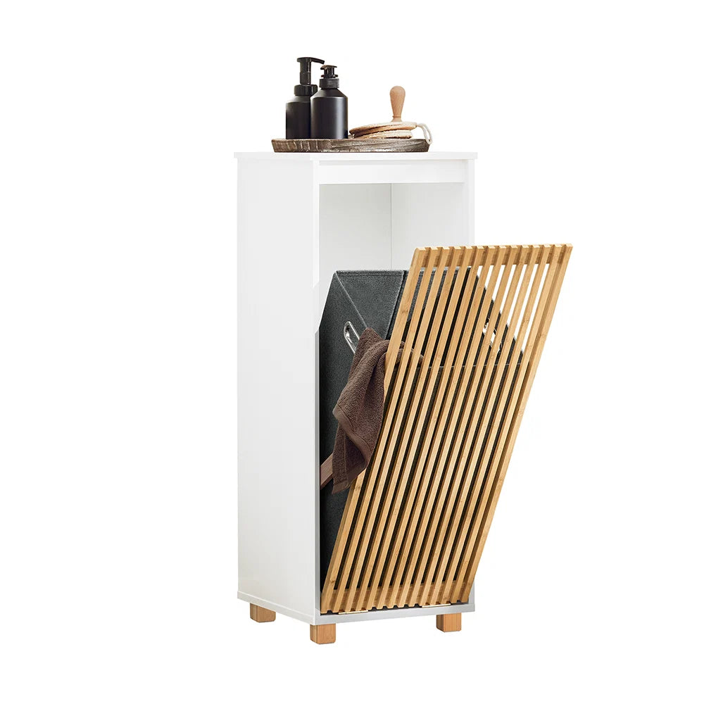 SoBuy BZR126-W laundry wardrobe with fold-out laundry bag laundry chest laundry collector laundry basket bathroom wardrobe BHT approx. 32x85x33cm