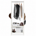 Portant à vêtements avec 2 étagères – 180 cm, blanc