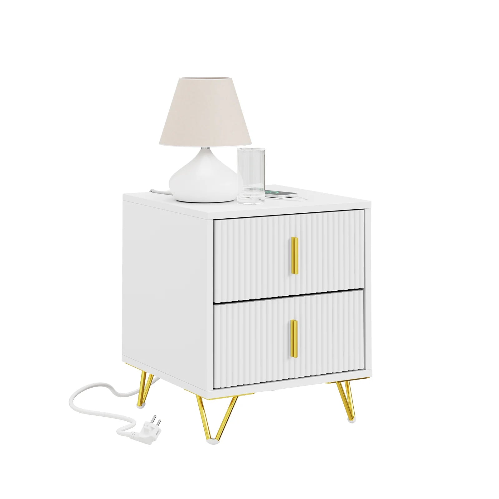 SoBuy FBT115 2 drawer bedside table for box spring bed sofa table side table table phone table bedside cabinet