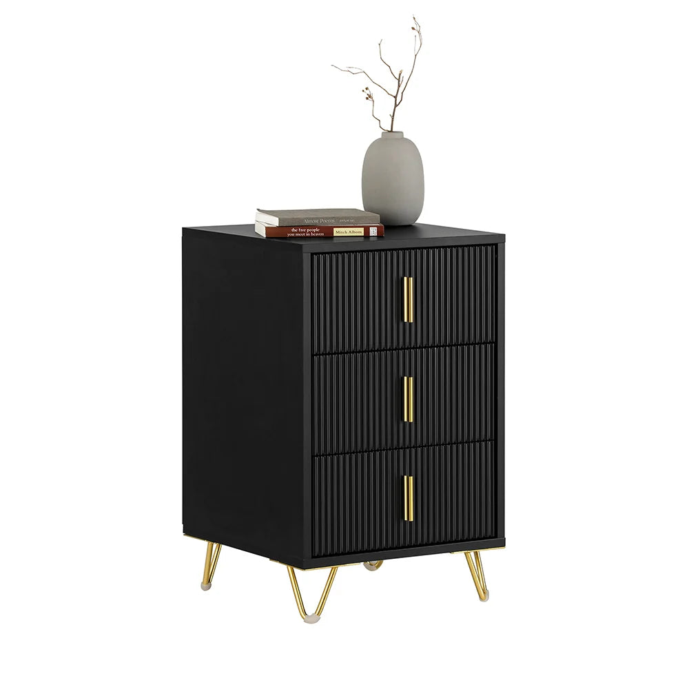 SoBuy FBT115-L 3 drawer bedside table for box spring bed sofa table side table table phone table bedside cabinet