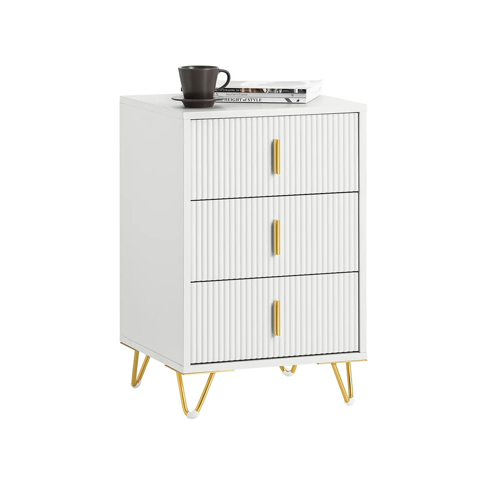 SoBuy FBT115-L 3 drawer bedside table for box spring bed sofa table side table table phone table bedside cabinet