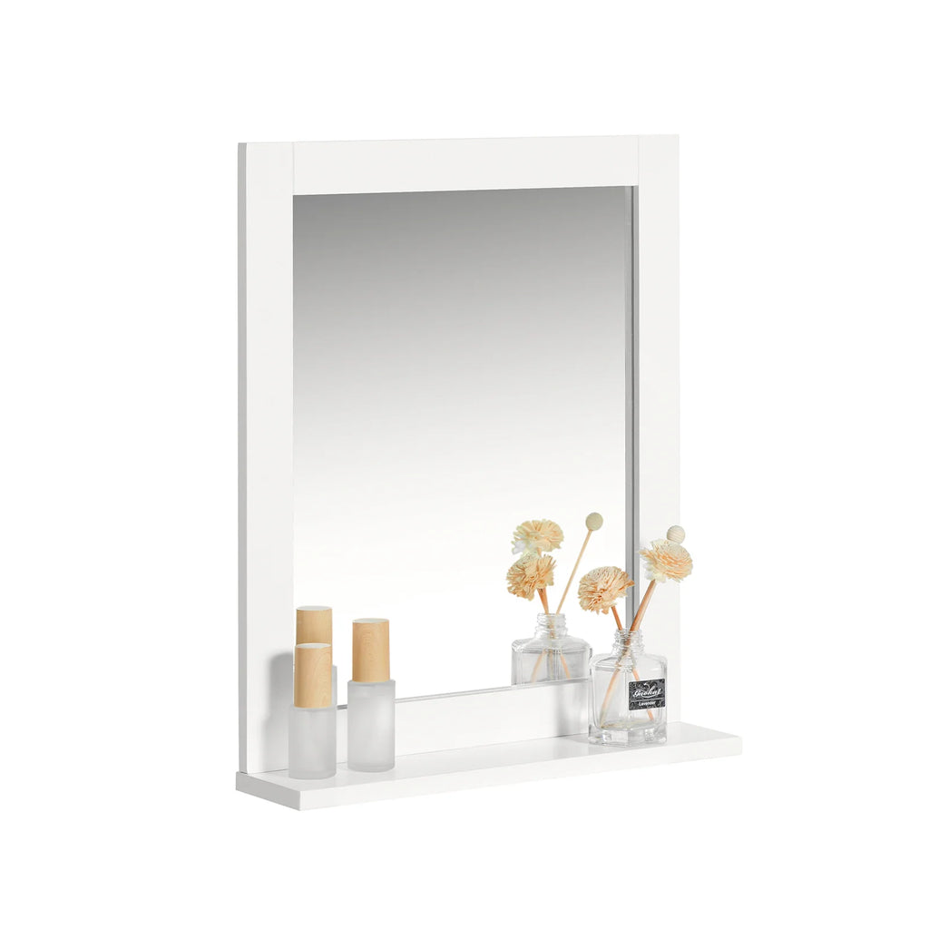 SoBuy FRG129-W mirror wall mirror bathroom mirror with shelf white BHT: 40x49x10cm