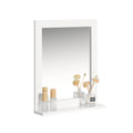 Miroir mural blanc avec tablette