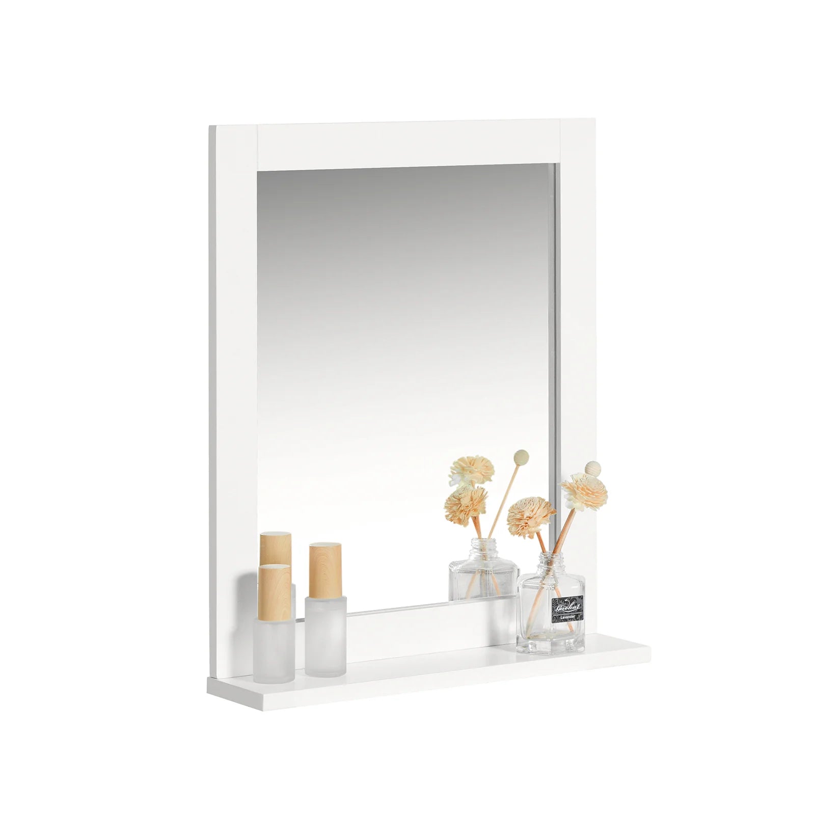 SoBuy FRG129-W mirror wall mirror bathroom mirror with shelf white BHT: 40x49x10cm