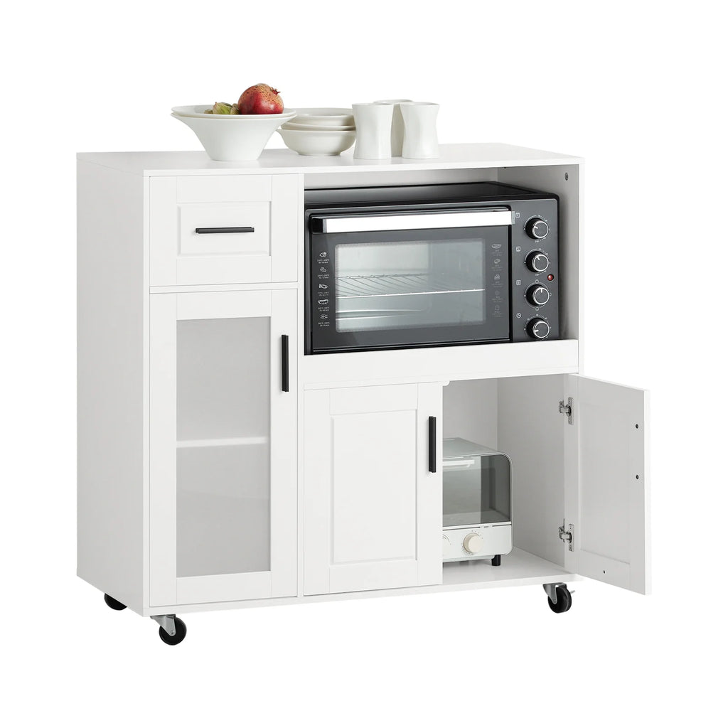 SoBuy FSB78 chest of drawers on wheels kitchen cart microwave wardrobe kitchen wardrobe rolling cart kitchen dresser kitchen trolley