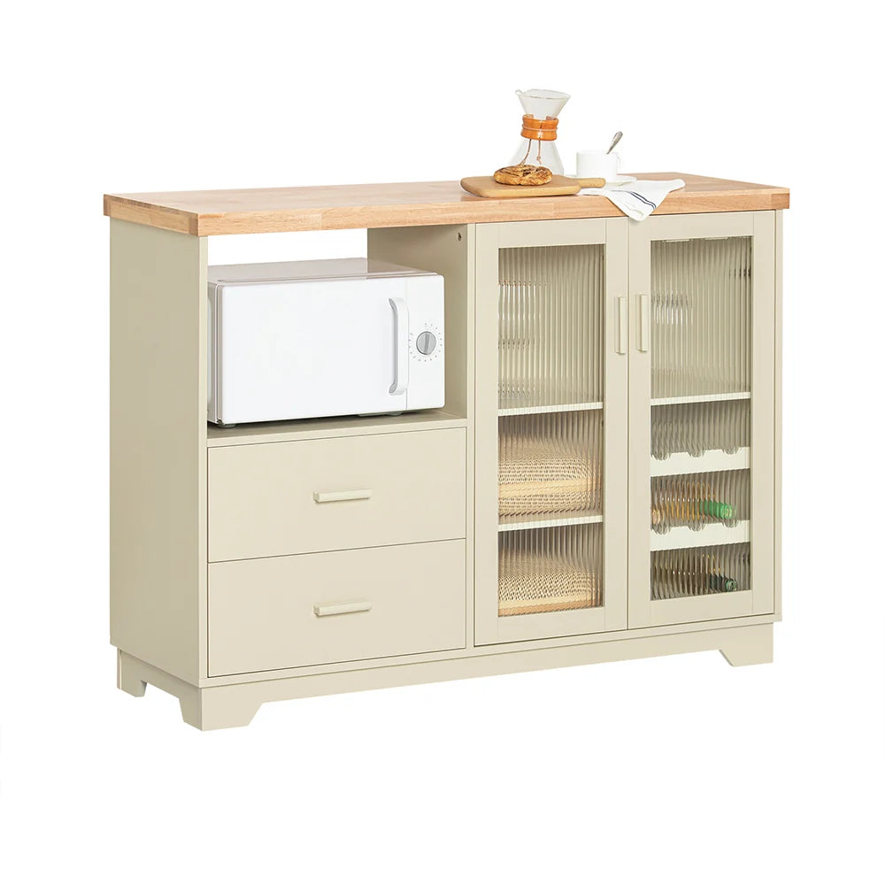 SoBuy FSB81 Buffet Sideboard with 2 Glass Doors Kitchen wardrobe Dresser wardrobe Hallway wardrobe Side wardrobe Microwave wardrobe