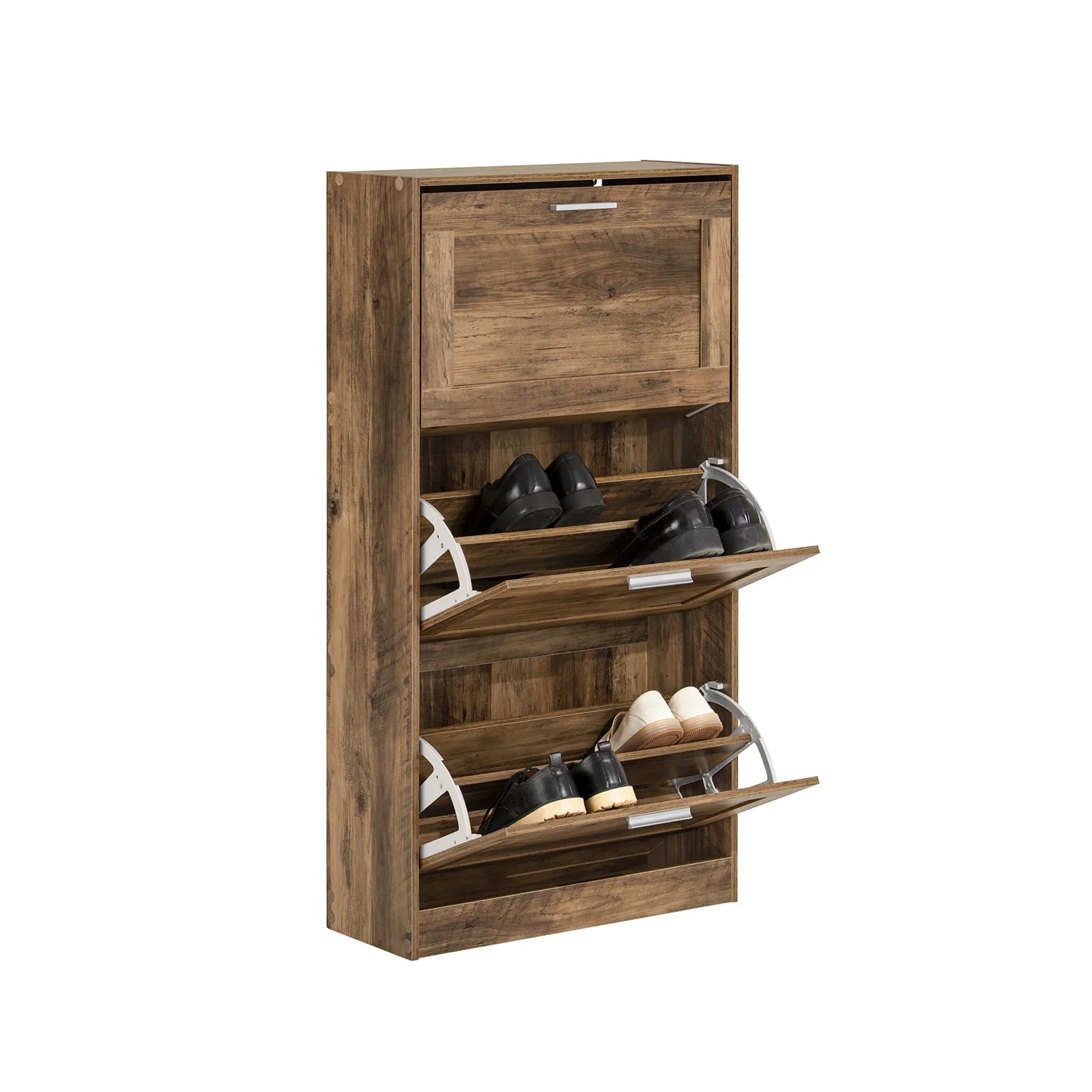 SoBuy FSR137-L shoe dump truck shoe shelf shoe cabinet with 3 flaps shoe rack narrow shoe chest of drawers BHT approx. 60x115x23cm