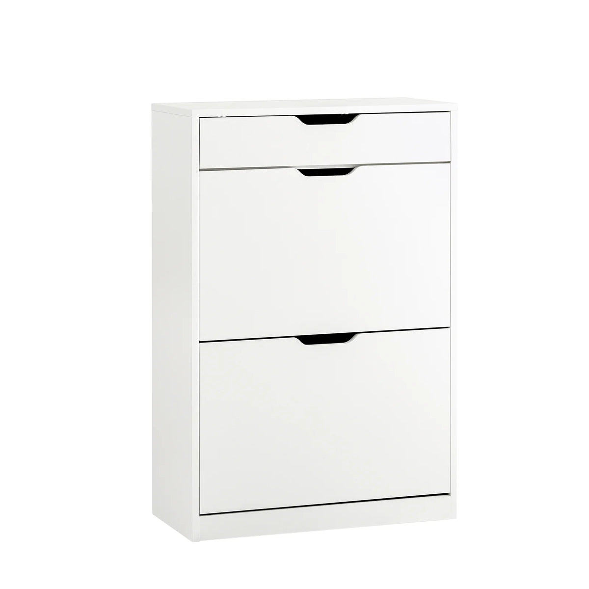 SoBuy FSR180-W 4-flap shoe dump truck shoe rack with 8 storage surfaces White BHT approx. 60x90x30cm