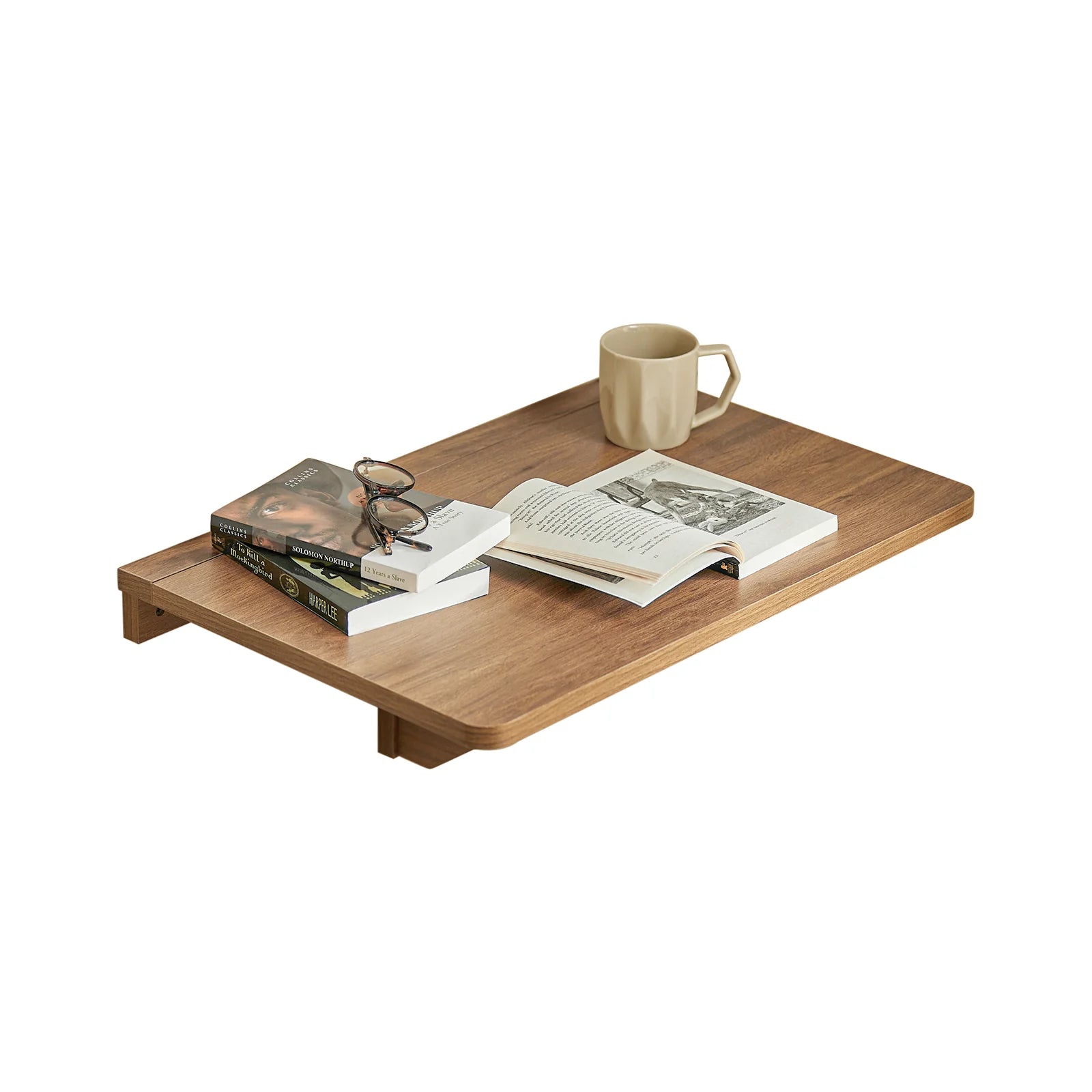 SoBuy FWT03-PF wall-mounted folding table, foldable dining table, compact kitchen table, space-saving design, folding table for small rooms, wall-mounted table 60x40cm vintage