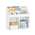 SoBuy KMB01 children's shelf with 3 storage compartments and 2 open compartments newspaper stand storage shelf White