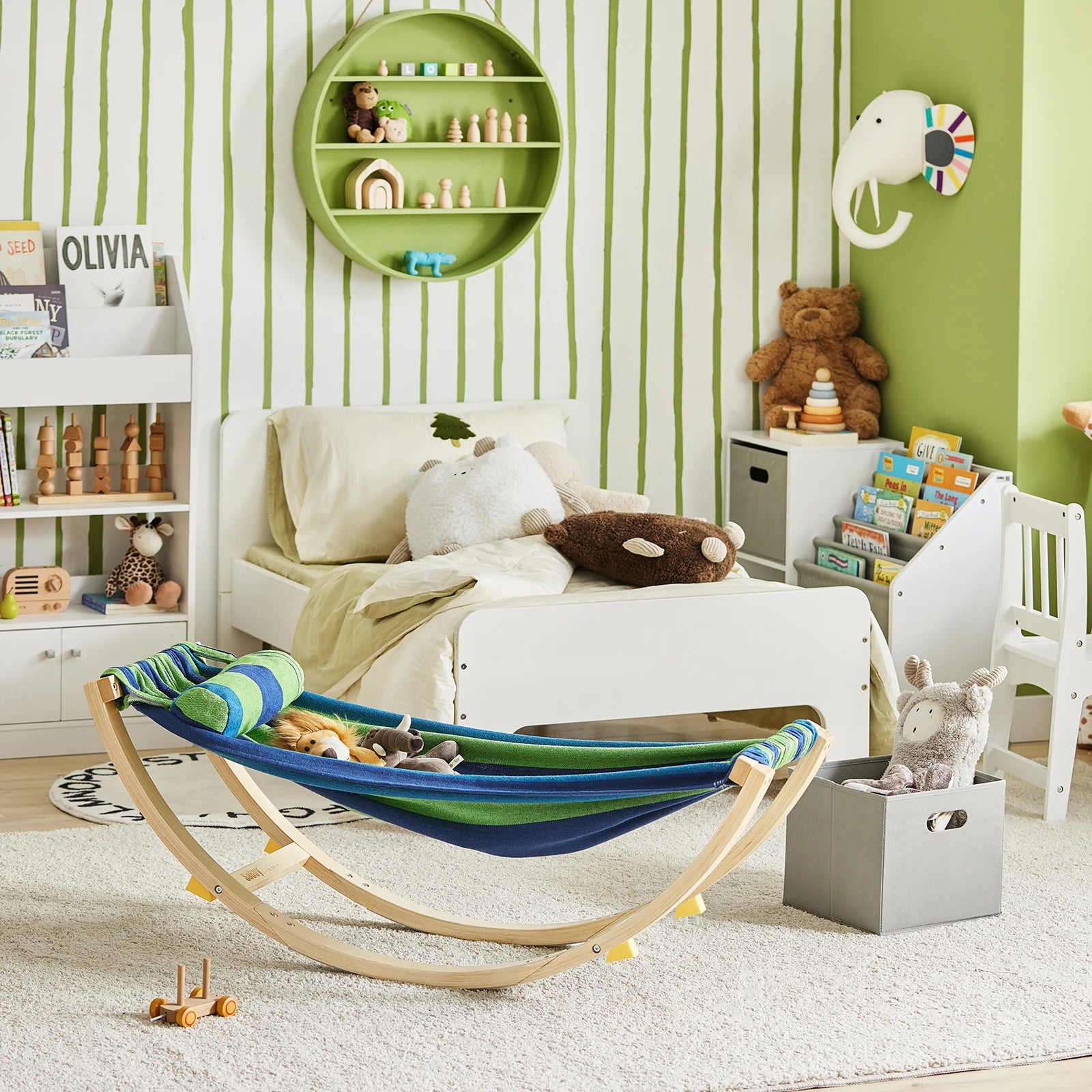 SoBuy KMB16-J Children's hammock with Safety Stopper hammock Swing lounger Swing for Kids high chair Colorful