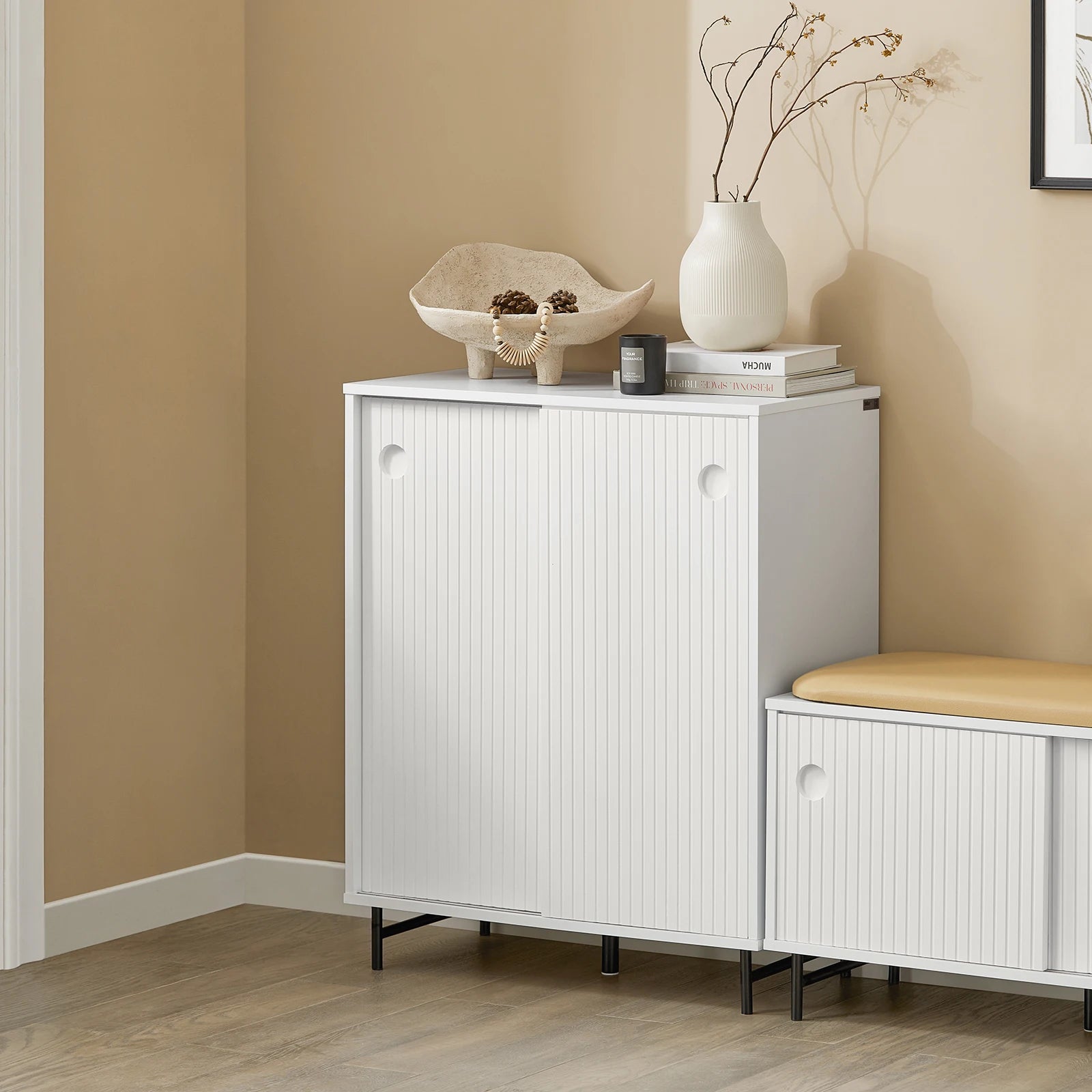 SoBuy FSB62-W shoe wardrobe kitchen wardrobe sideboard sliding doors dresser wardrobe side wardrobe storage s wardrobe