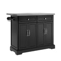 SoBuy FKW71-III-SCH Kitchen Trolley Black with 2 Drawers Large Storage Kitchen Trolley Kitchen Trolley with MDF 115 × 71 × 93 cm Load Capacity 98 kg