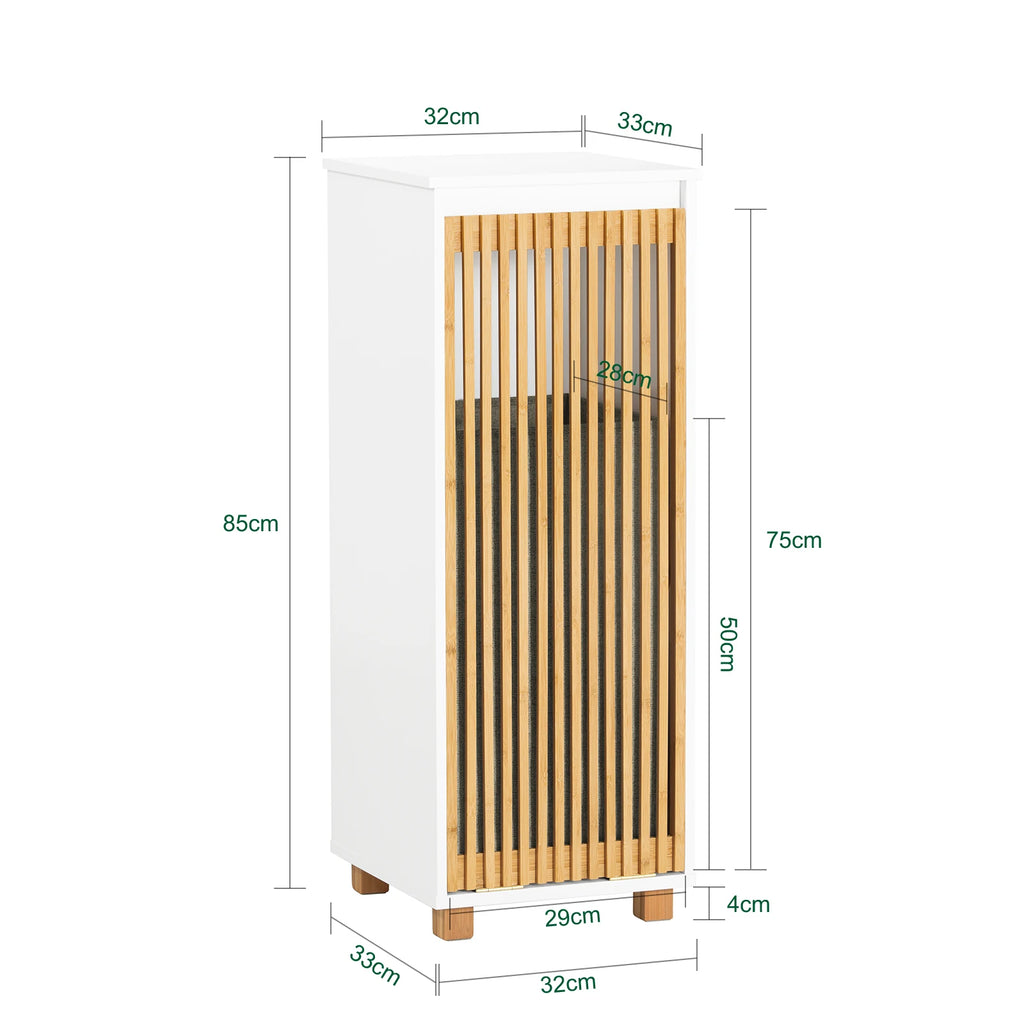 SoBuy BZR126-W laundry wardrobe with fold-out laundry bag laundry chest laundry collector laundry basket bathroom wardrobe BHT approx. 32x85x33cm