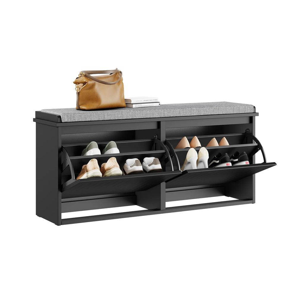 SoBuy FSR98-XL bench with storage space, shoe bench with seat, up to 158kg 100x46x26CM
