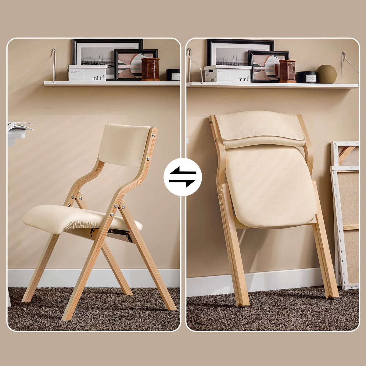 SoBuy FST40 folding chair dining chair kitchen chair with upholstered seat and backrest