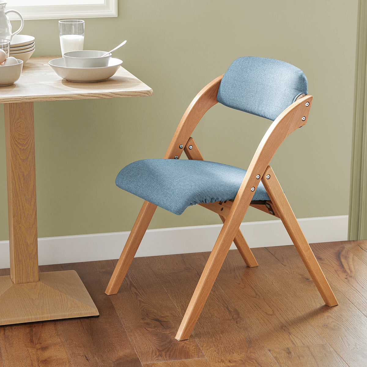 SoBuy FST92 folding chairs kitchen chairs with upholstered seat and backrest seating group Guest chairs