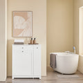 SoBuy BZR214-W Bathroom Cabinet with laundry collector, 1 drawer, 2 baskets & pull-out compartment 78x38x90cm
