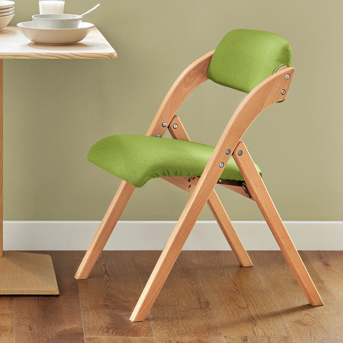 SoBuy FST92 folding chairs kitchen chairs with upholstered seat and backrest seating group Guest chairs