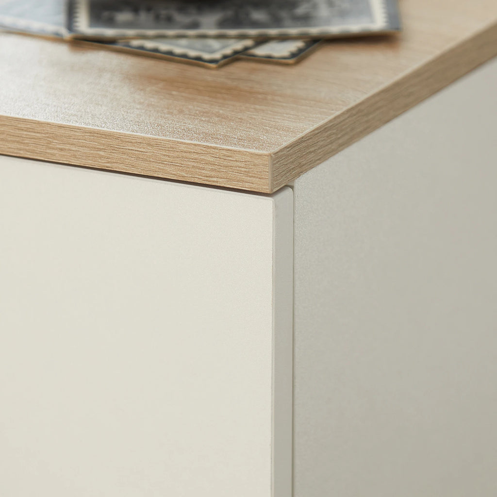 SoBuy FBT111-WN bedside table narrow with drawer and storage Nightstand for Bedroom living room White 20x35x60 cm