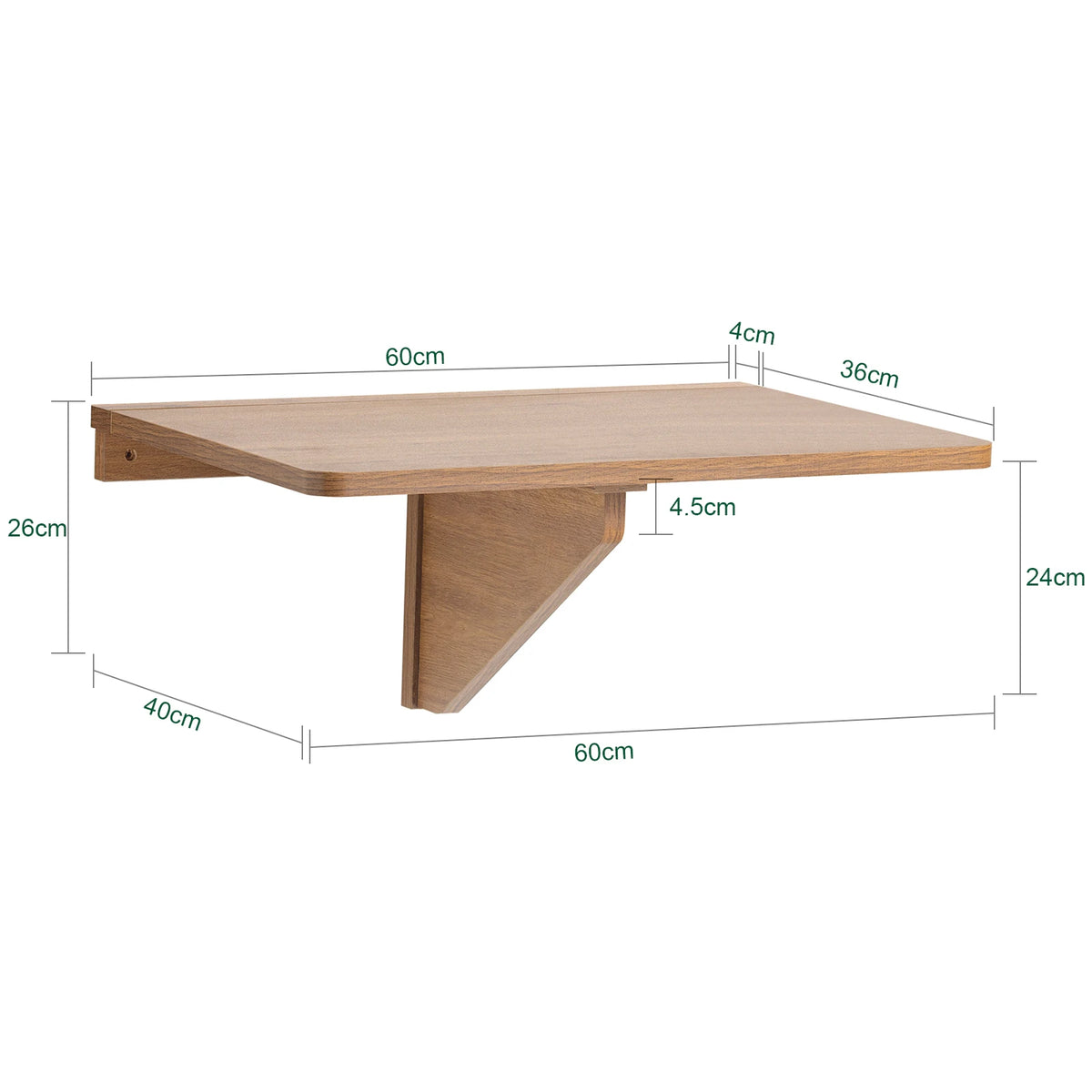 SoBuy FWT03-PF wall-mounted folding table, foldable dining table, compact kitchen table, space-saving design, folding table for small rooms, wall-mounted table 60x40cm vintage