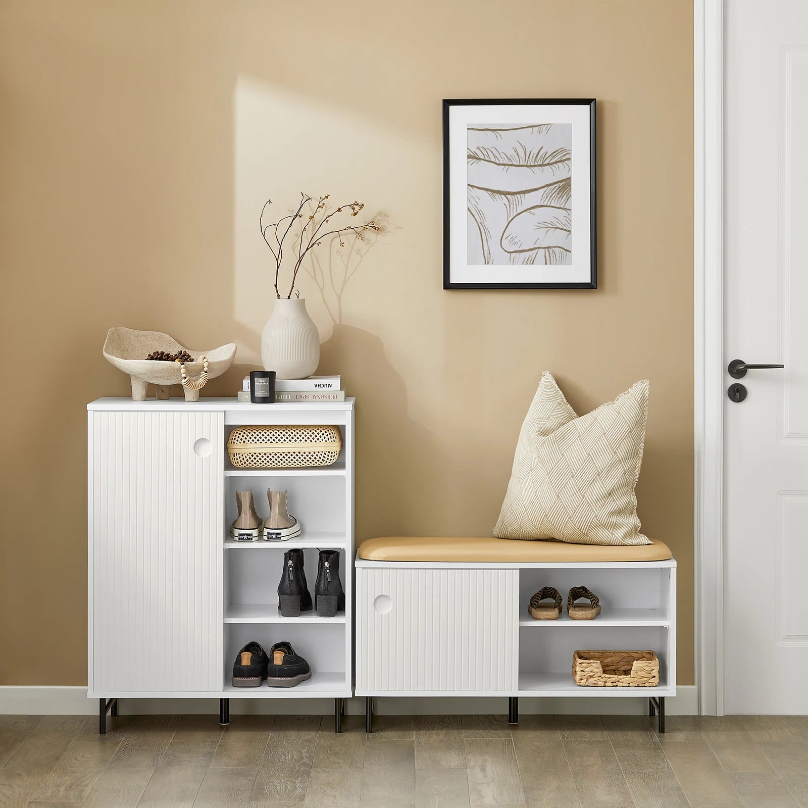 SoBuy FSB62-W shoe wardrobe kitchen wardrobe sideboard sliding doors dresser wardrobe side wardrobe storage s wardrobe