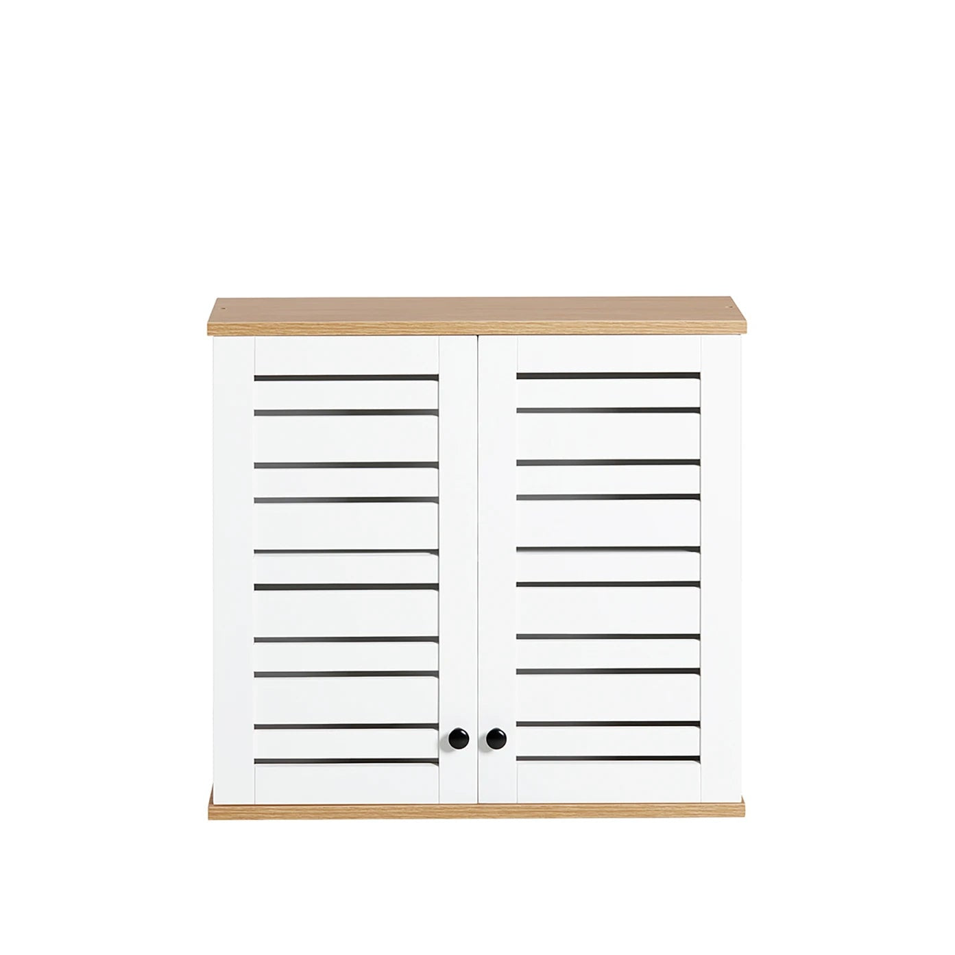 SoBuy BZR42-W Hanging wardrobe with Slat Doors Wall Cabinet Hanging wardrobe Kitchen wardrobe Medicine wardrobe Bathroom furniture
