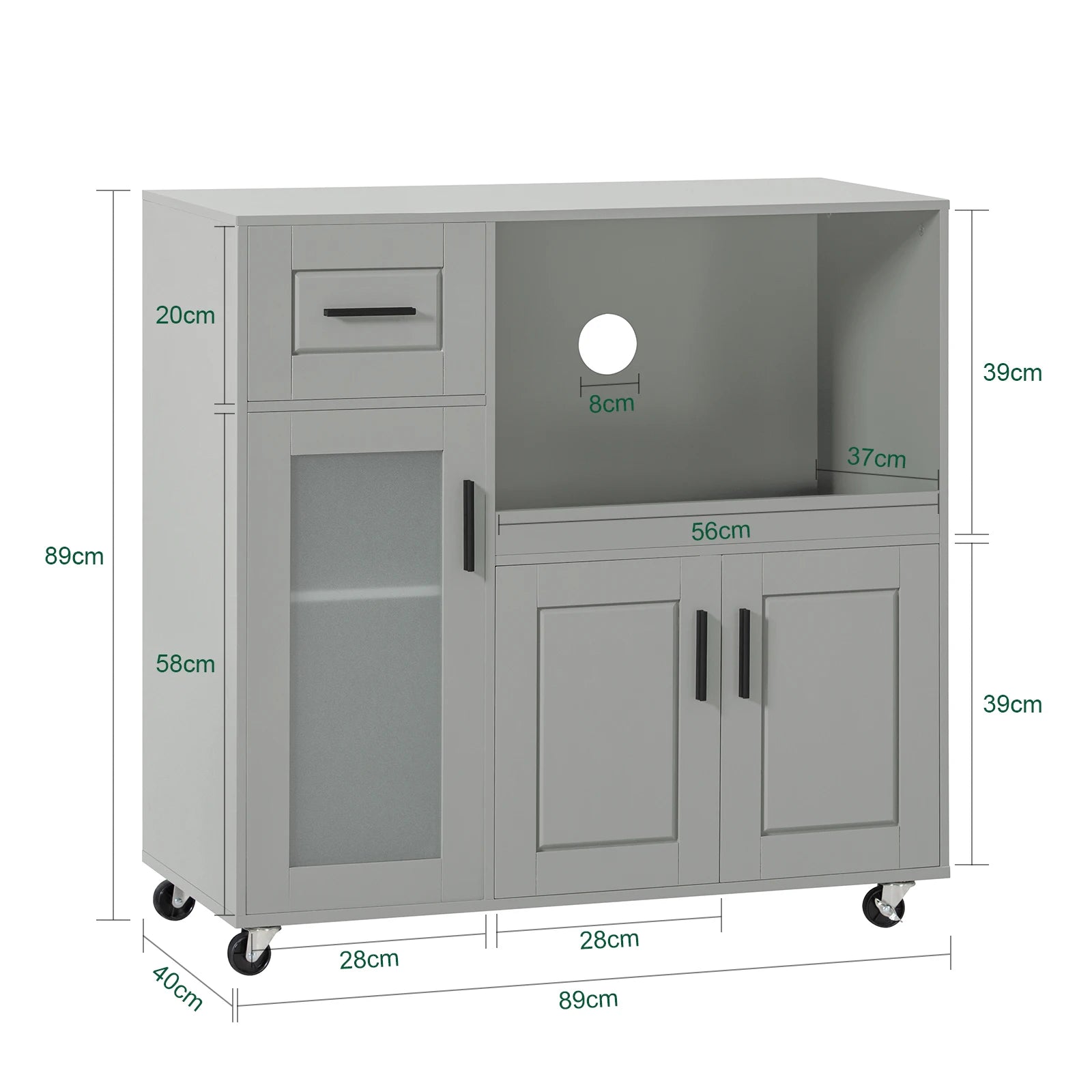 SoBuy FSB78 chest of drawers on wheels kitchen cart microwave wardrobe kitchen wardrobe rolling cart kitchen dresser kitchen trolley