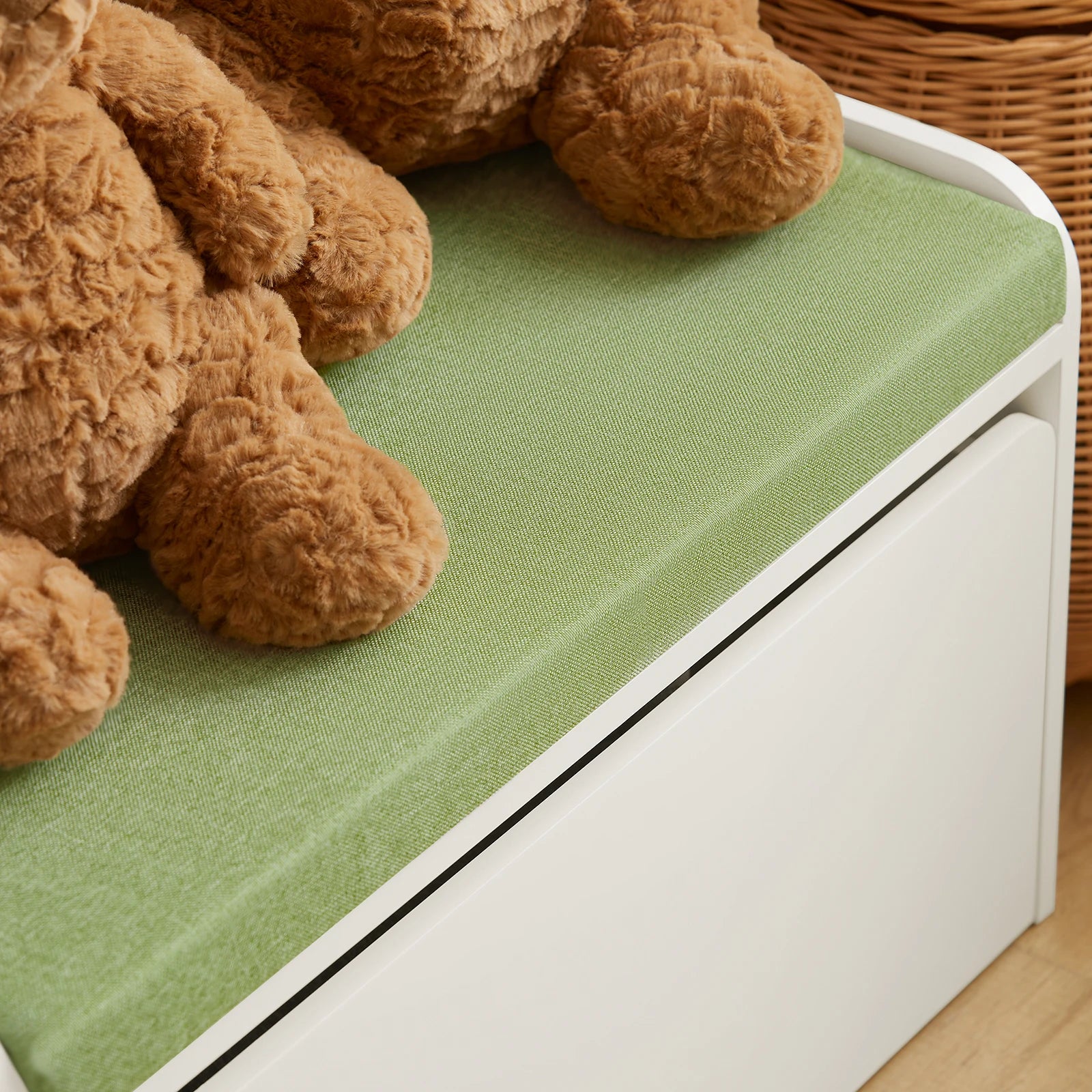 SoBuy KMB80-W Kids Bench with Storage Practical toys & shoes storage box with Comfortable seat cushion
