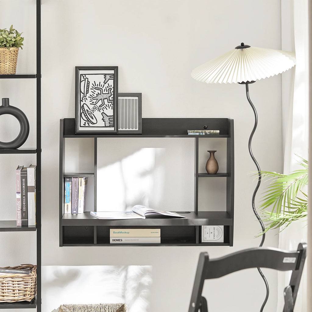 SoBuy FWT18 Wall table in black, closet writing table computer table children's writing table, BHT approx.: 82x60x39cm