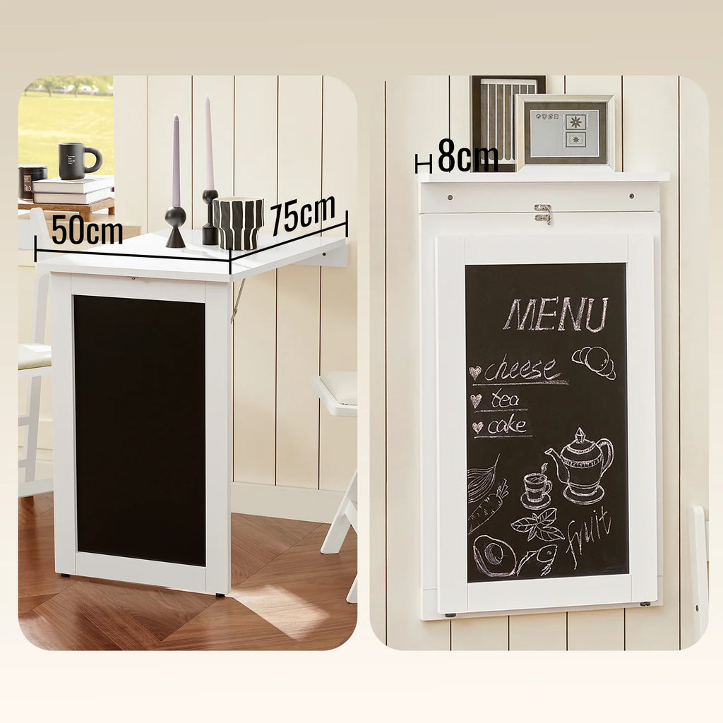 SoBuy FWT20-W Wall Table Folding Table dining table Kitchen Table Memoboard BHT: 50x76x75cm