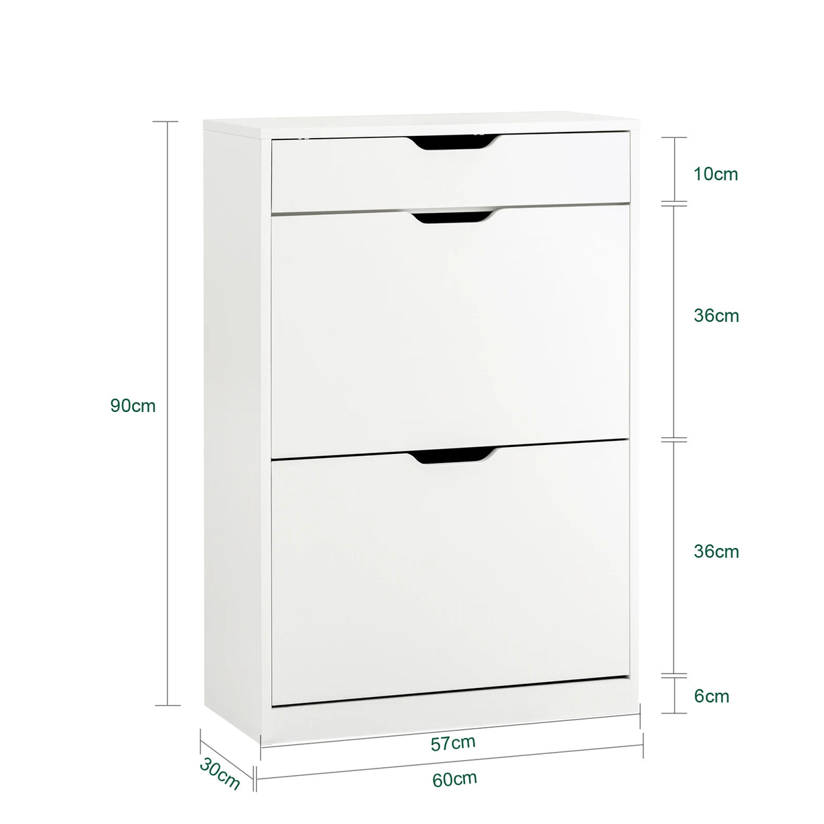 SoBuy FSR180-W 4-flap shoe dump truck shoe rack with 8 storage surfaces White BHT approx. 60x90x30cm