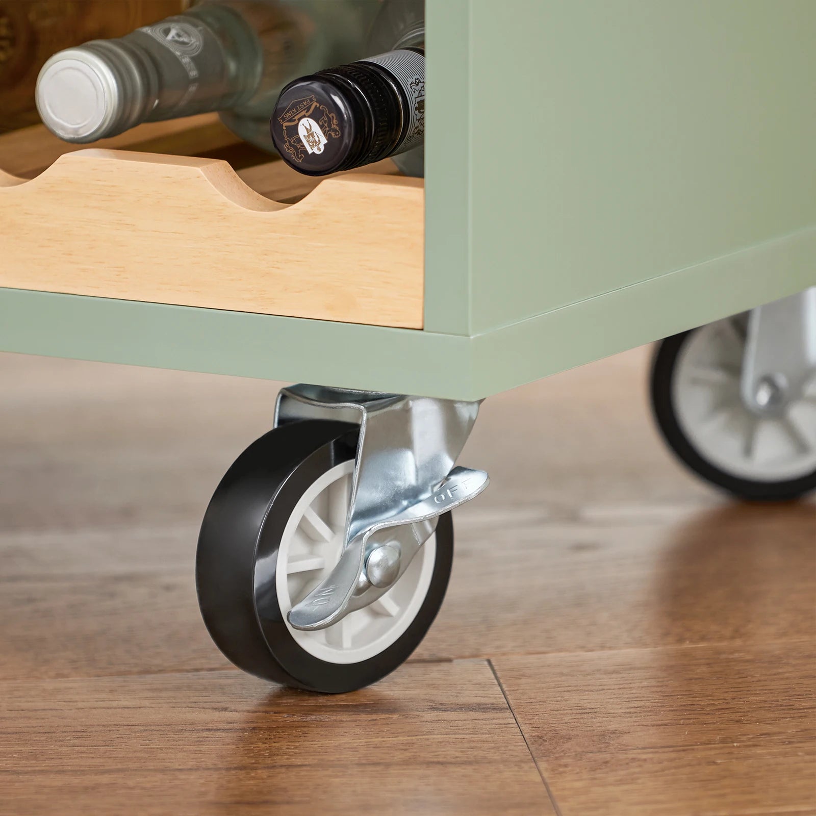 SoBuy FKW114 Kitchen Trolley with Wine Glass Holder and Bottle Holder for Light Mobility Sideboards for kitchen and Dining Room