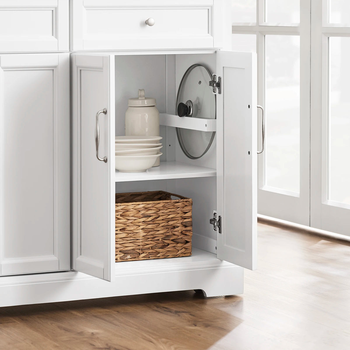 SoBuy FKW71-II Kitchen Island with pull-out work plate and drawers Barcart for kitchen 115x92x(46-71)cm