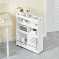 SoBuy NSR01-W niche rack with 4 floors kitchen shelf with wheels bathroom trolley order car trolley White BHT approx.:18x82x60cm