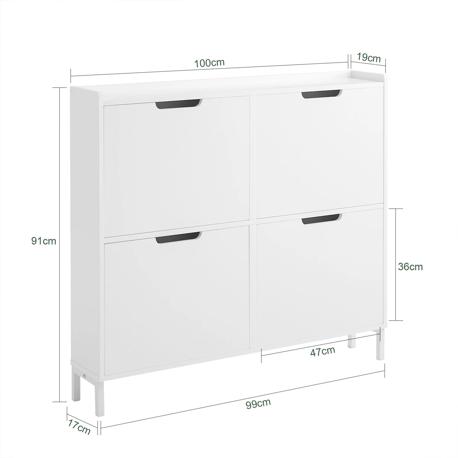 SoBuy FSR100 Shoe dump truck with 4 flap Shoe cabinet narrow shoe rack with 8 shelf surfaces Shoe chest of drawers Shoe shelf