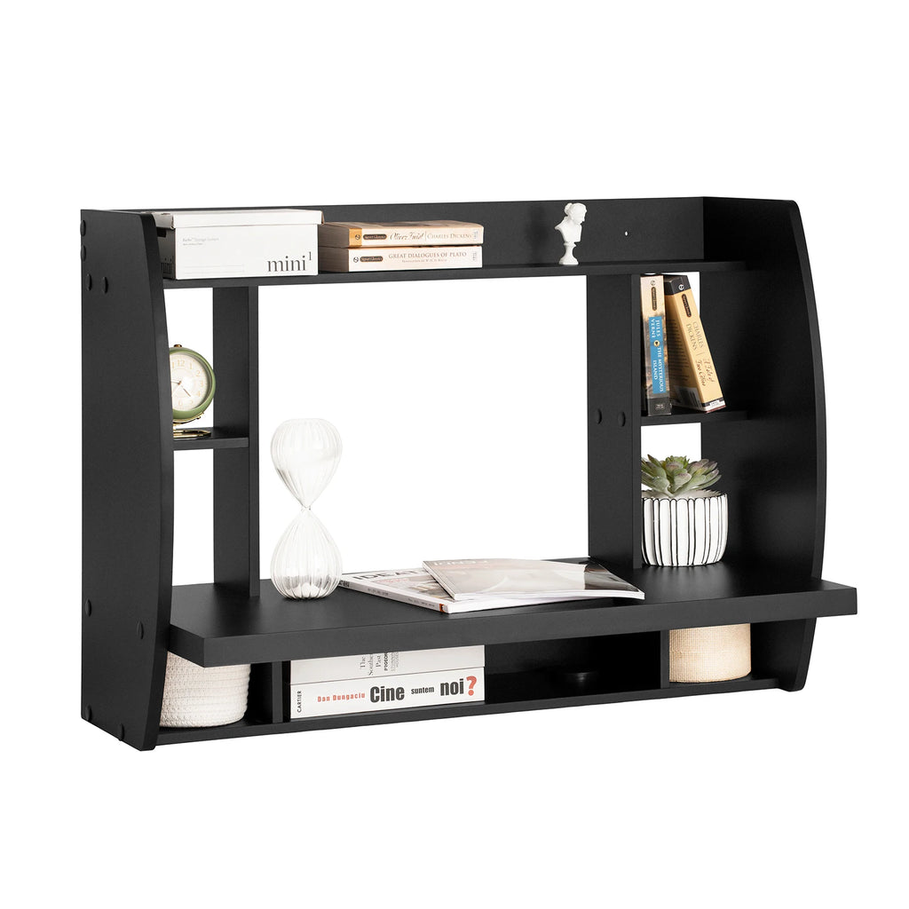 SoBuy FWT18 Wall table in black, closet writing table computer table children's writing table, BHT approx.: 82x60x39cm