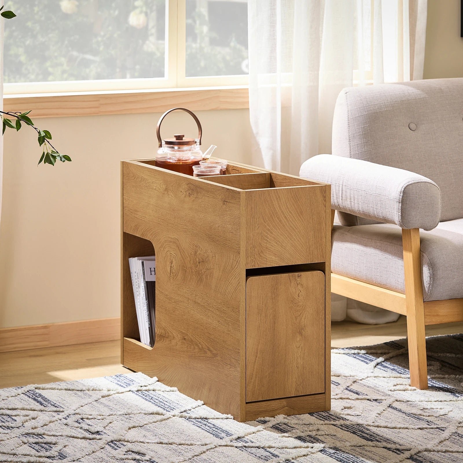 SoBuy FBT158-N Narrow side table Space Saving bedside table Sofa Table side table Storage wardrobe wardrobe for office