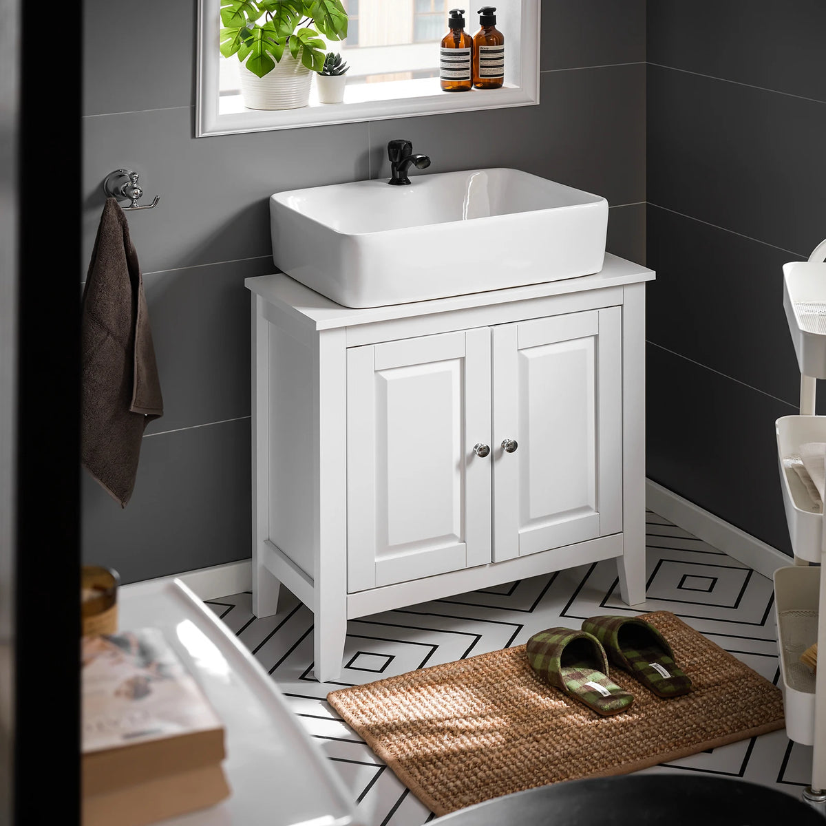 SoBuy FRG202 washbasin under wardrobe bath wardrobe vanity Under wardrobe bath furniture BHT approx.: 60x62x30cm