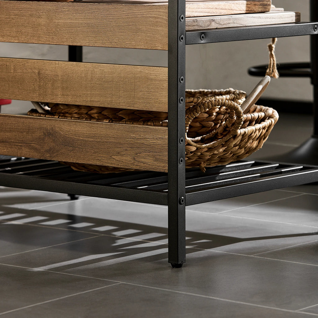 SoBuy FSB85-PF Kitchen Island Kitchen Rack kitchen Cart Sideboard with Drawer and Shelves Dresser Kitchen wardrobe