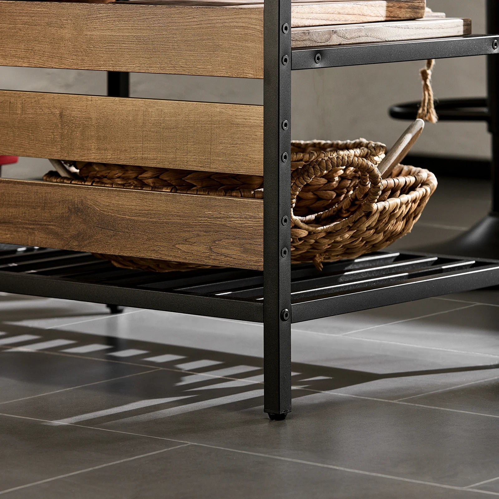 SoBuy FSB85-PF Kitchen Island Kitchen Rack kitchen Cart Sideboard with Drawer and Shelves Dresser Kitchen wardrobe