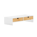 SoBuy BBF02 monitor screen stand, monitor riser with 2 drawers, WDH approx. 47x11x18cm