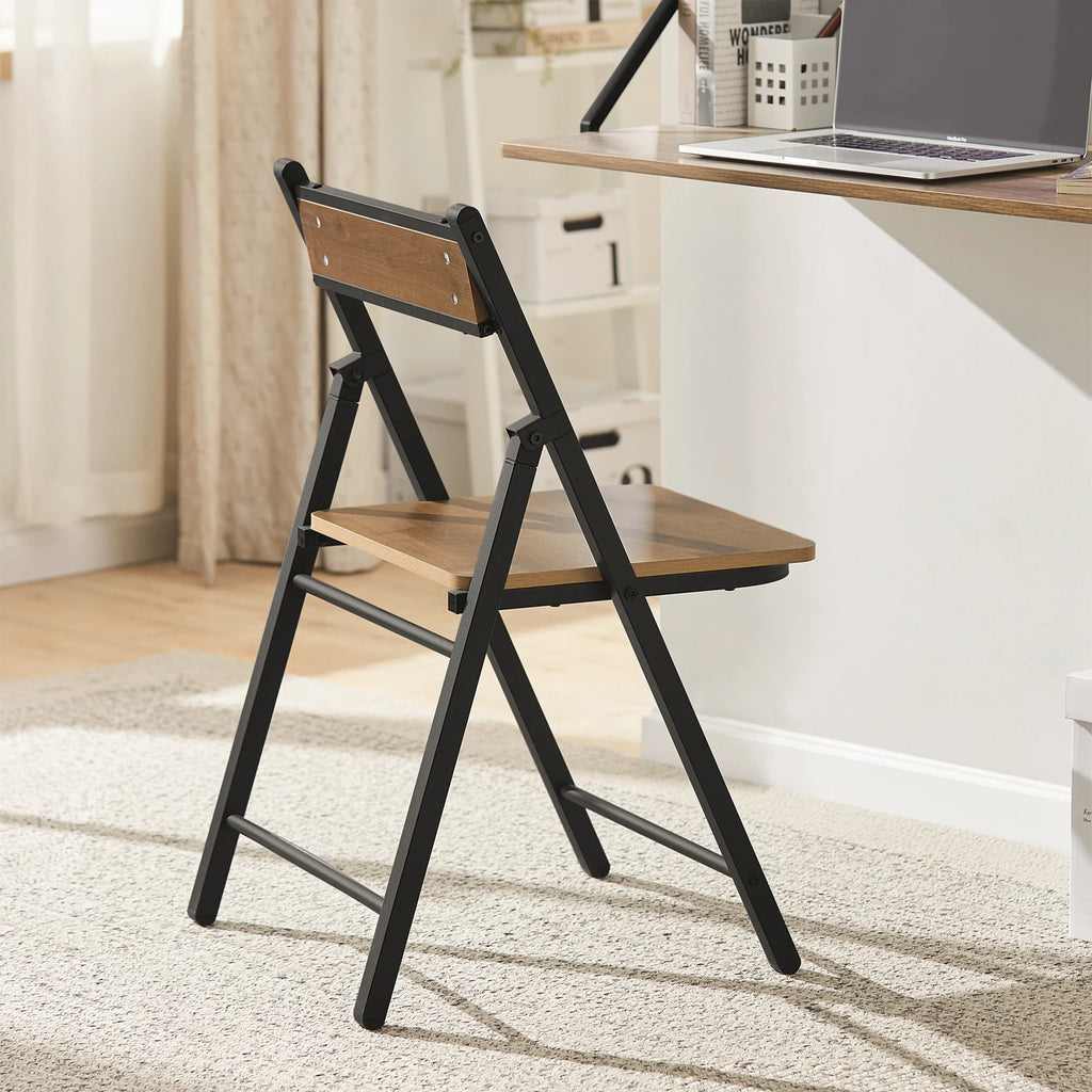 SoBuy FST88-PF Office Chair Folding Chair Kitchen chair Seat Height 43cm Vintage Measurements approx. 46x80x48cm