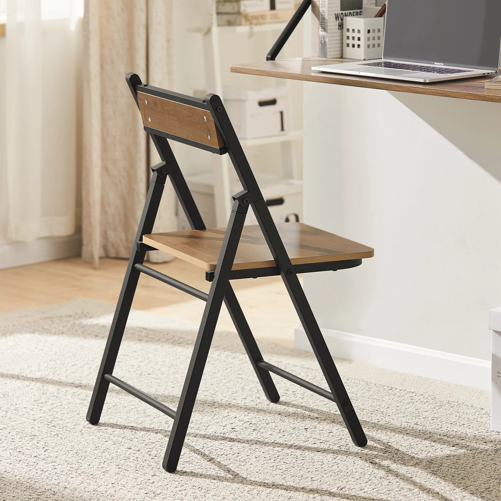 SoBuy FST88-PF Office Chair Folding Chair Kitchen chair Seat Height 43cm Vintage Measurements approx. 46x80x48cm