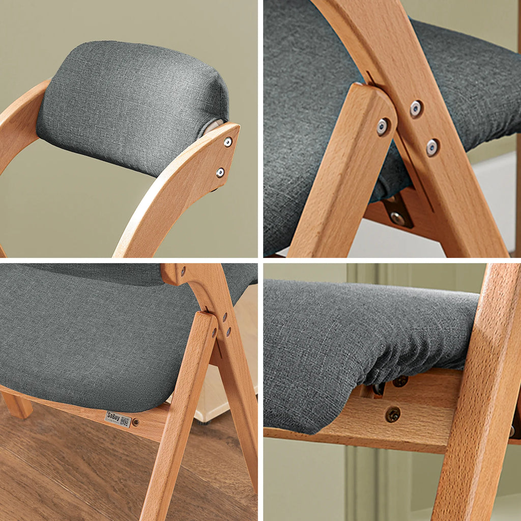 SoBuy FST92 folding chairs kitchen chairs with upholstered seat and backrest seating group Guest chairs