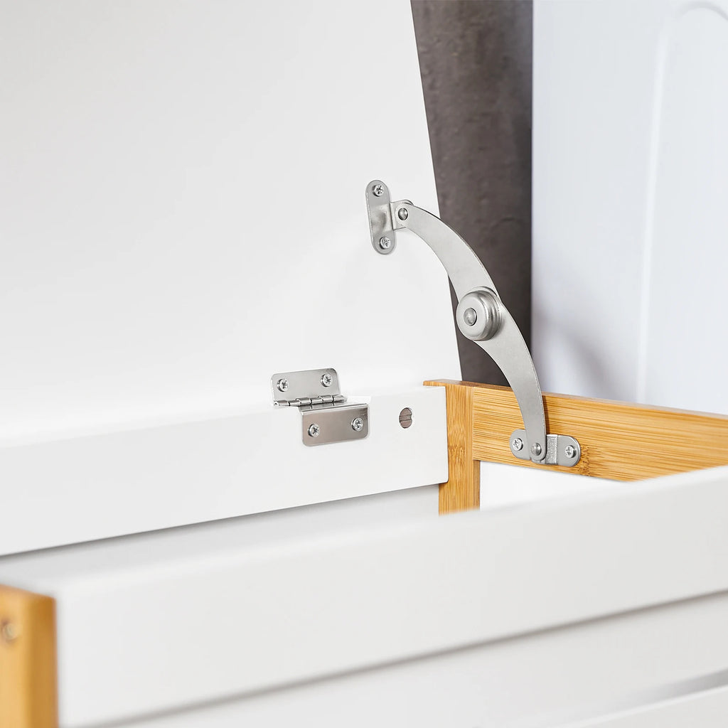 SoBuy FSS66-WN Laundry chest laundry basket laundry collector laundry bin with lid laundry box white natural