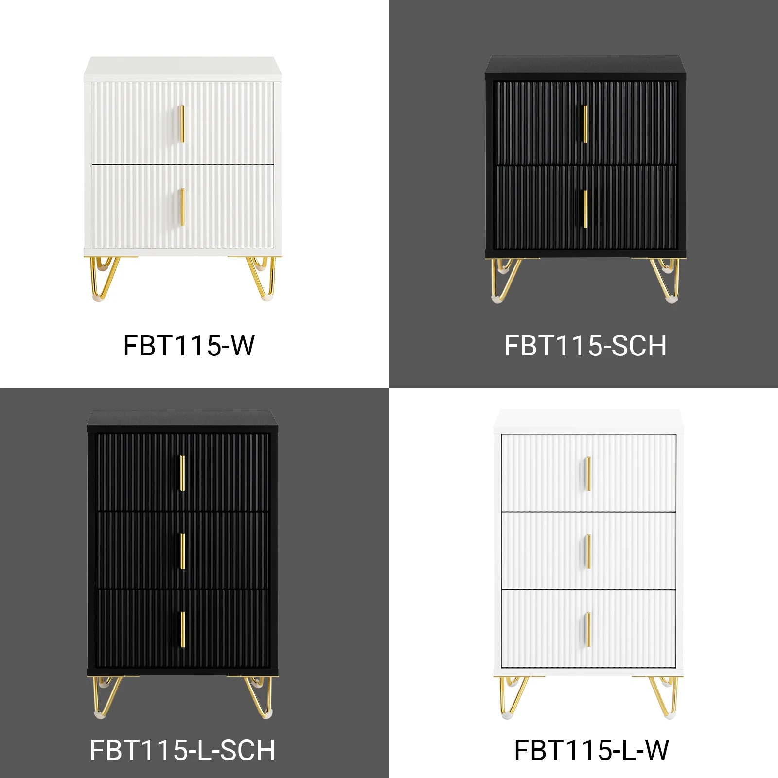 SoBuy FBT115-L 3 drawer bedside table for box spring bed sofa table side table table phone table bedside cabinet